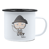 Da Oid Sinzer Goasslschnoizer Emaille Tasse 450ml Weiss Schwarz Spitzstein Front